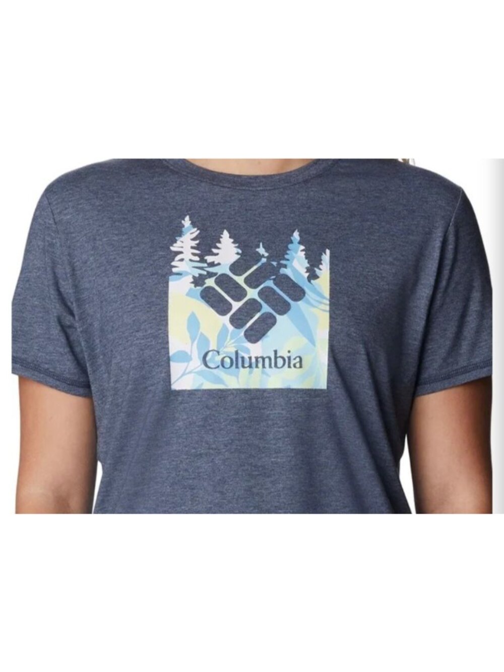 Columbia Women's Omni-Shade Graphic Tee SZ Small Navy Blue Outdoor Adventure - Picture 4 of 10